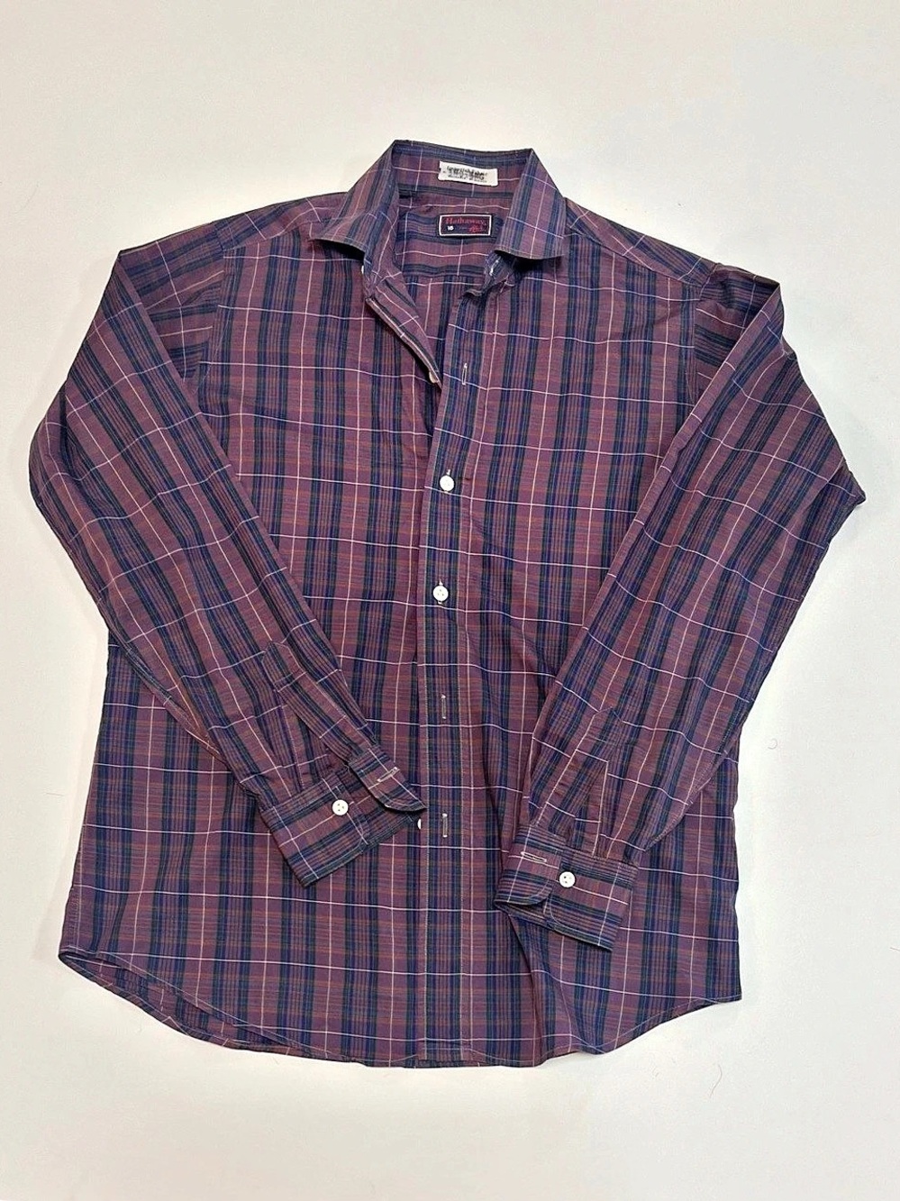 Mathaway Men's Plaid Button Down Purple & Red Size 10
